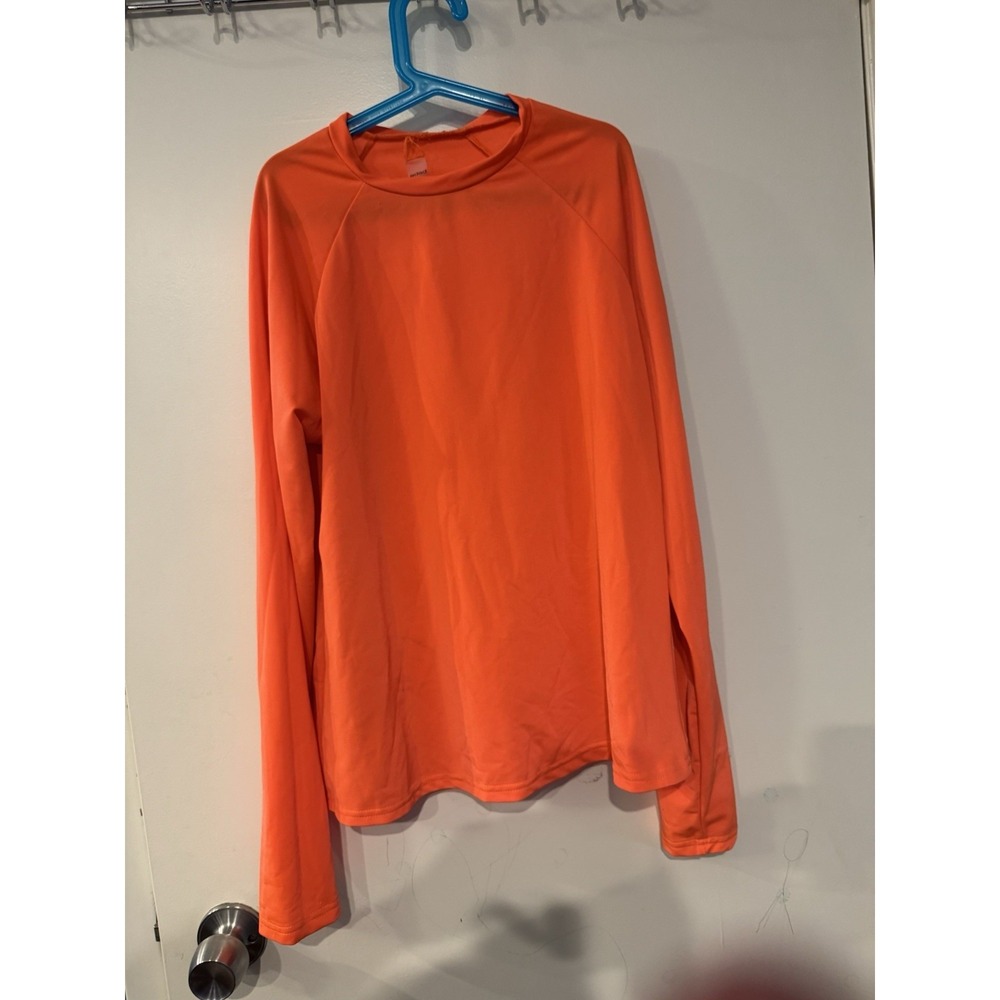 Bebe Sporty Long Sleeve Orange Top Athleisure Activewear Casual Trendy Large - Picture 3 of 6